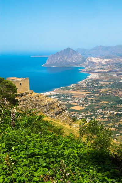 View from Erice. vertical — Stock Photo, Image