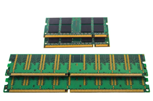 Microchip DDR RAM verde para PC y portátil —  Fotos de Stock
