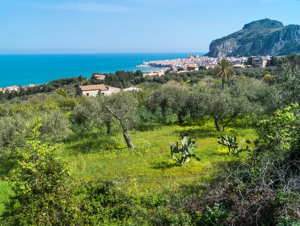 Weergave van Cefalu, Sicilië — Stockfoto