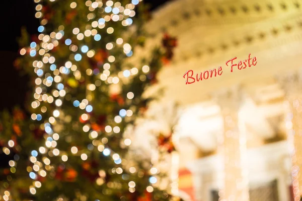 Natal em Palermo com escrita Boas Férias. Teatro Massimo — Fotografia de Stock