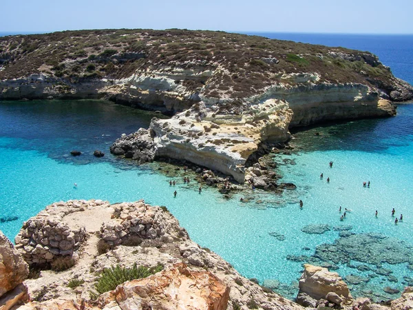 Lampedusa szigetén Stock Kép