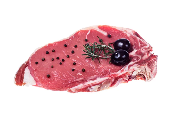 RAW fiorentina biff isolerad på vit — Stockfoto