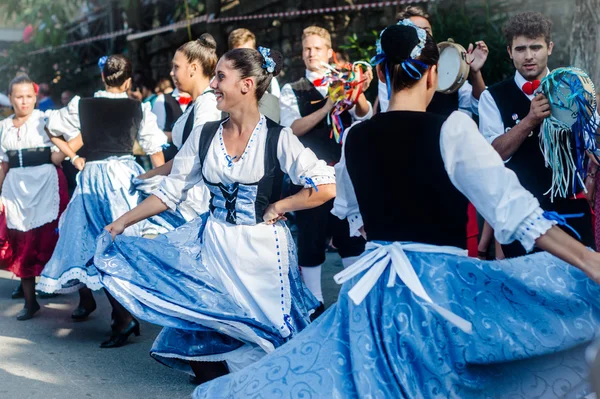 Sicilian folk group at the Festival of hazelnuts  in Polizzi Gen — Stok fotoğraf