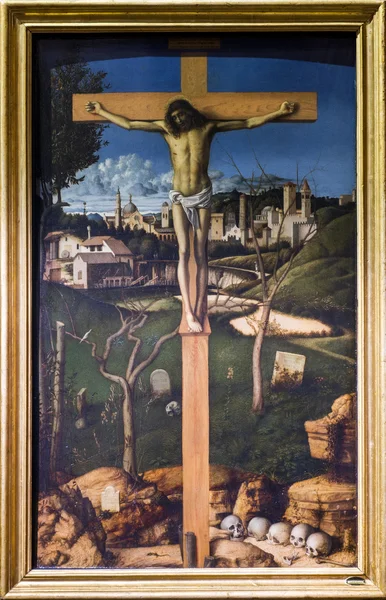 Giovanni Bellini, Crucifixion with Jewish Cemetery — Stock Photo, Image