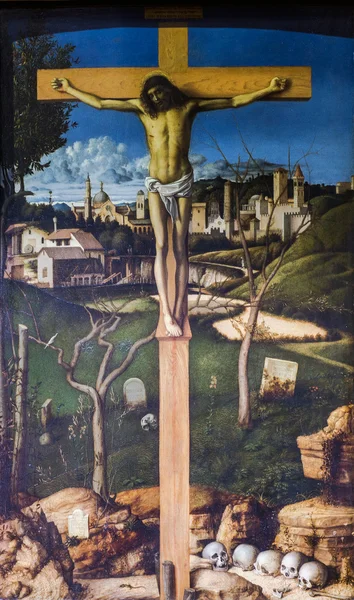 Giovanni Bellini, Crucifixion with Jewish Cemetery — Stock Photo, Image