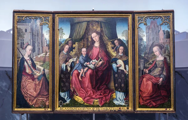 Flemish triptych in the main church in Polizzi Generosa, Sicily — Stock Photo, Image