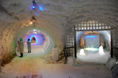 Permafrost ice museum tunnel at Yakutsk underground clipart