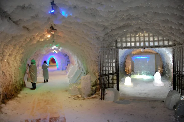 Permafrost ice museum tunnel at Yakutsk underground — Stock Photo, Image