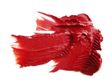 Beyaz arka plan üzerinde lekeli ruj