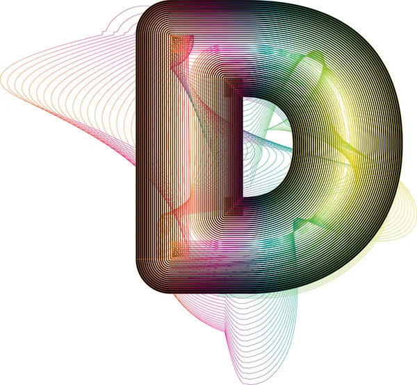 Abstract colorful Letter D — Stock Vector