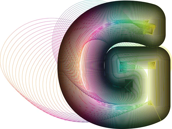 抽象的なカラフルな文字 G — ストックベクタ