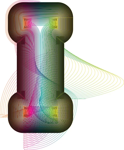 Абстрактна барвиста літера I — стоковий вектор