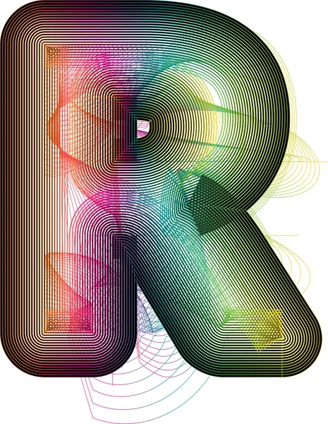 Abstract colorful Letter R — Stock Vector