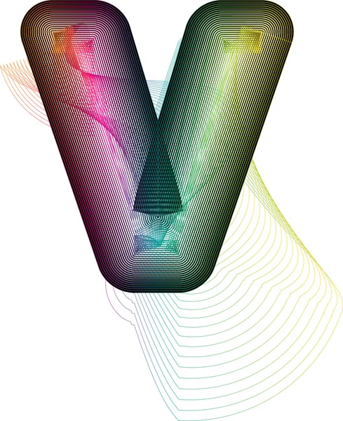 Abstrakt färgglada bokstaven V — Stock vektor