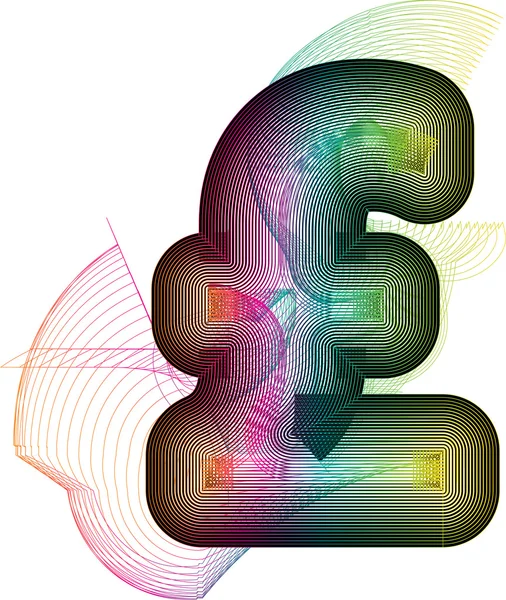 Sinal colorido abstrato da libra — Vetor de Stock