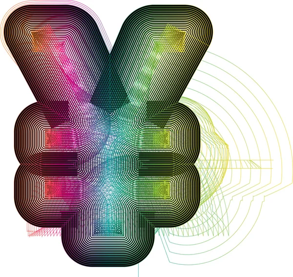 Sinal de iene colorido abstrato — Vetor de Stock