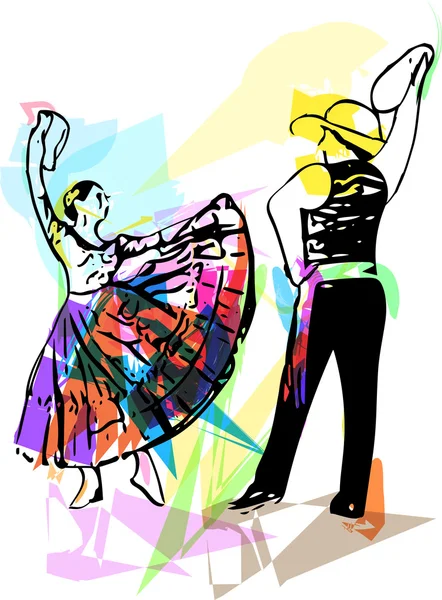 Ilustración de baile en pareja — Archivo Imágenes Vectoriales