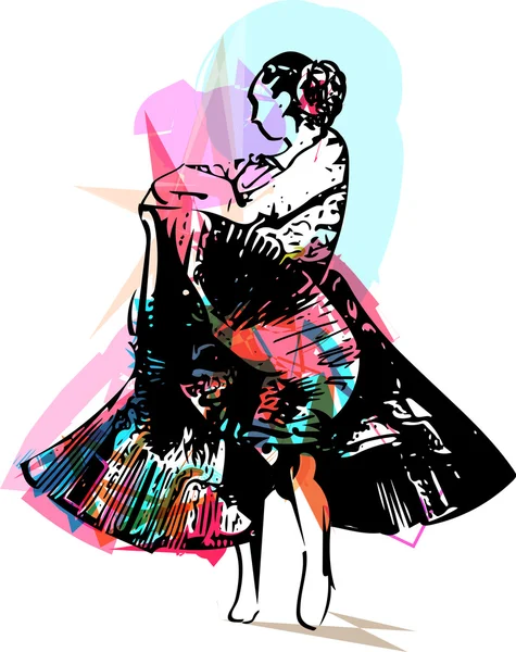 Illustrazione di donna che balla — Vettoriale Stock