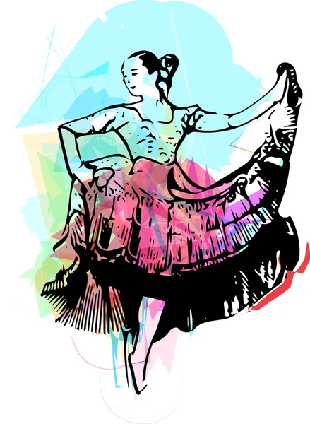 Ilustración de danza de mujer — Vector de stock