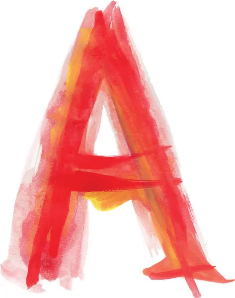 Ilustração vetorial de fonte aquarela LETTER A — Vetor de Stock