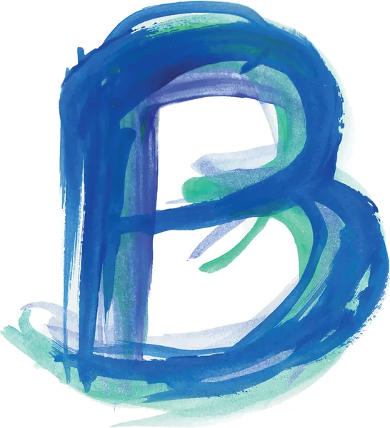 Vektorové ilustrace akvarel písmo písmeno B — Stockový vektor