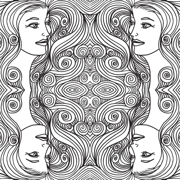 Salon de beauté Couverture avec abstrait belle femme visage illustrati — Image vectorielle