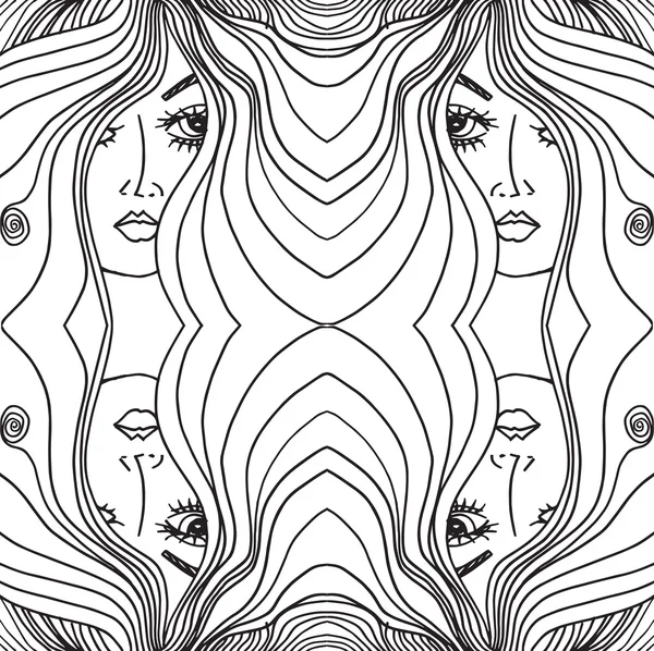 Salon de beauté Couverture avec abstrait belle femme visage illustrati — Image vectorielle