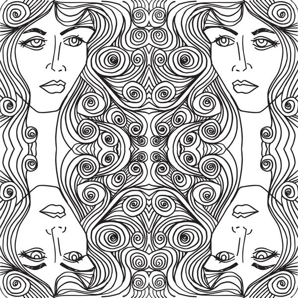 Salone di bellezza Copertina con astratta bella donna viso illustrati — Vettoriale Stock