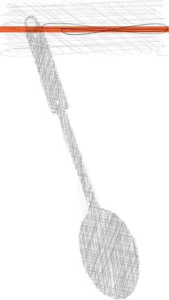 Spoon sketch illustration — Stock Vector