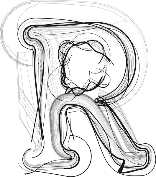 Abstracte Hand Getekend Letter Vector Illustratie — Stockvector