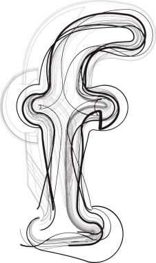 Vektör illüstrasyonunun soyut Doodle Harfleri