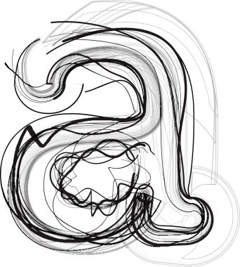 Soyut Karalama Harfi Bir Vektör illüstrasyonuName