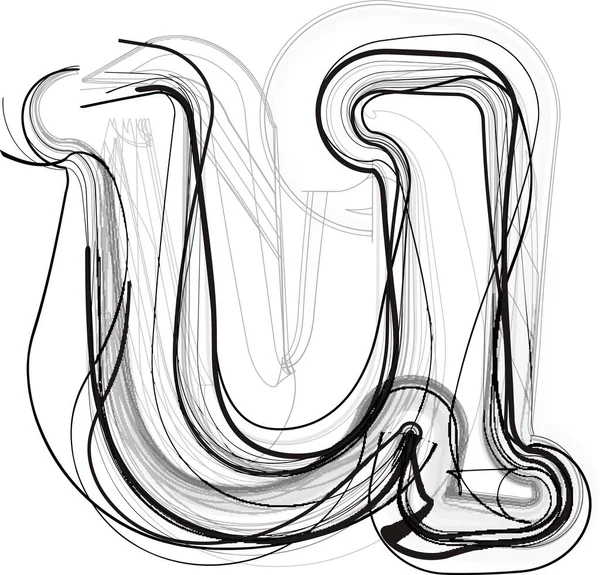 Abstract Doodle Letter Vector Illustratie — Stockvector