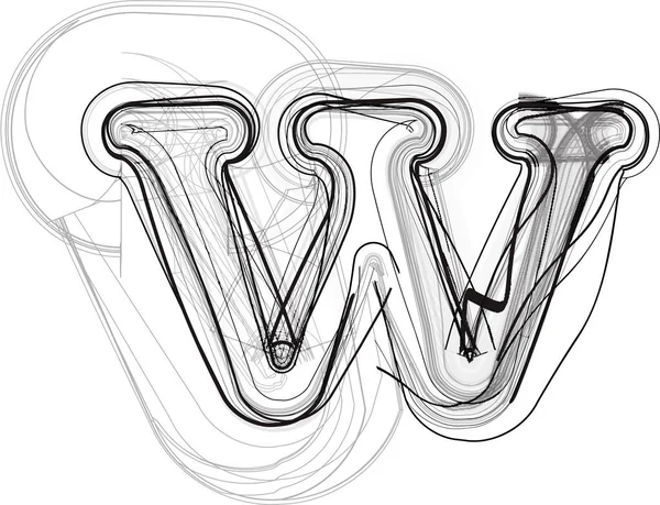 数字字母W矢量图解 — 图库矢量图片