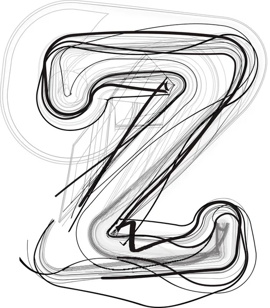 Abstract Doodle Letter Vector Illustratie — Stockvector