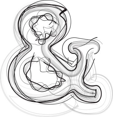 Soyut Doodle Sembol Vektörü illüstrasyonuName