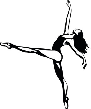 Bale Sanatı Silüeti vektör çizimi