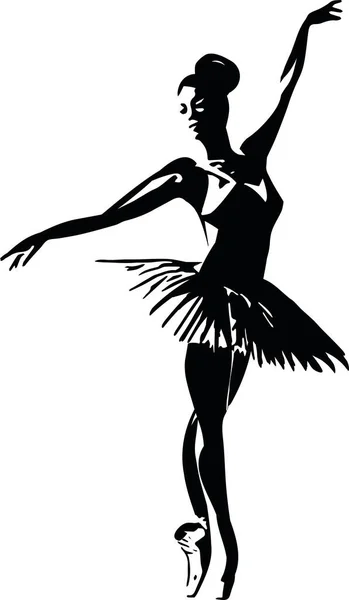 Ballet Art Silhouette Vector Illustration — 스톡 벡터