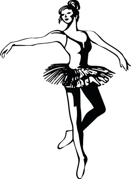 芭蕾艺术轮廓矢量插图 — 图库矢量图片