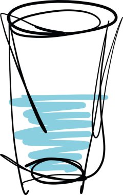 Beyaz arkaplanda su izole vektör illüstrasyonlu Cam çizimi