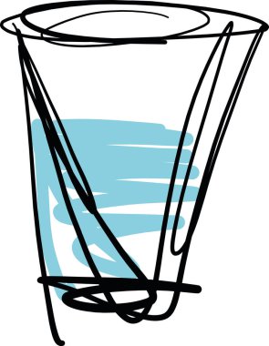 Beyaz arkaplanda su izole vektör illüstrasyonlu Cam çizimi