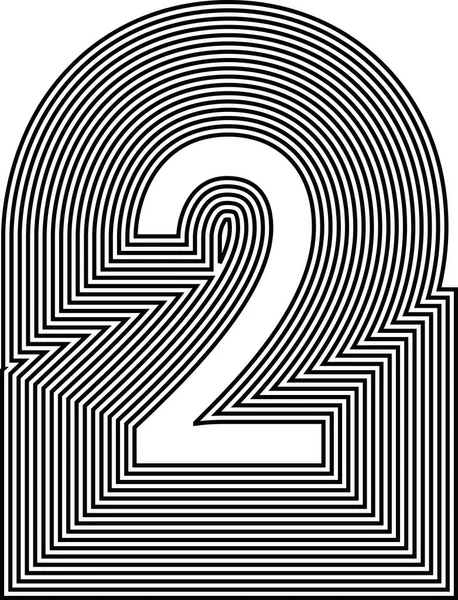 Número Linha Logo Icon Design Ilustração Vetorial — Vetor de Stock
