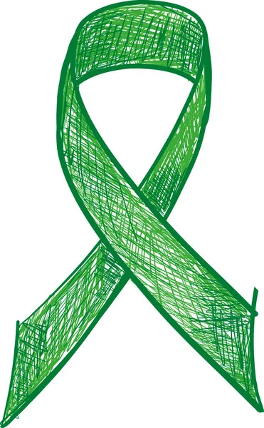 Ruban Vert Conscience Isolé Sur Fond Blanc Illustration Vectorielle — Image vectorielle