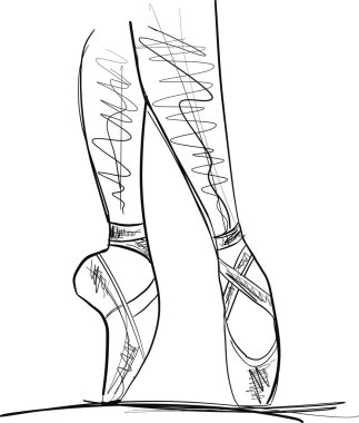 Dans balerin ayakkabıları vektör illüstrasyonu