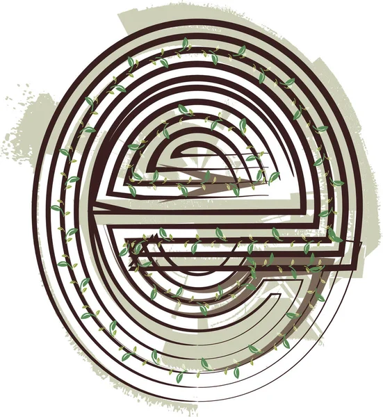 Letra Diseño Del Icono Del Logotipo Ecológico Ilustración Vectorial — Vector de stock