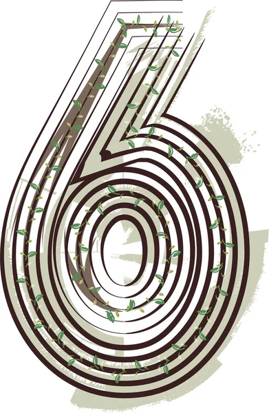 Number Eco Logo Icon Design Vector Illustration — Διανυσματικό Αρχείο