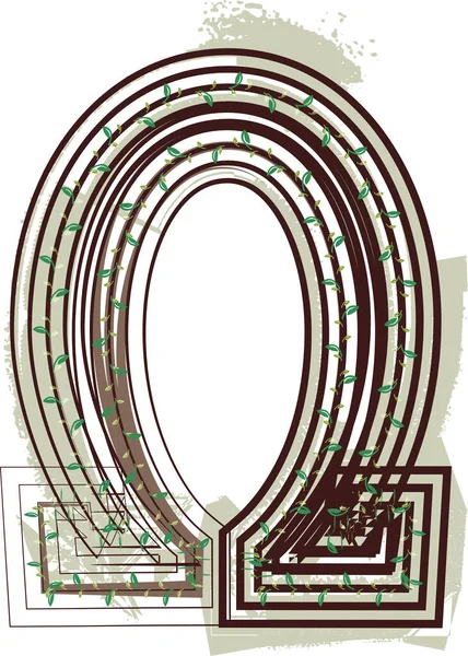 Omega Simbolo Eco Logo Icona Design Illustrazione Vettoriale — Vettoriale Stock