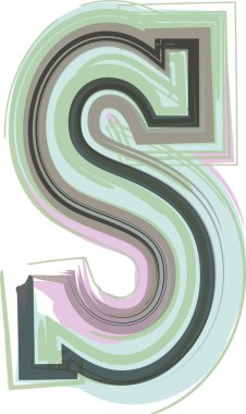 S Harfi Logo Simgesi Tasarımı - Vektör İllüstrasyonu