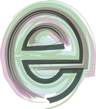 E Harfi - Logo Simgesi Tasarımı - Vektör İllüstrasyonu