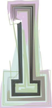 L harfi - Logo Simgesi Tasarımı - Vektör İllüstrasyonu